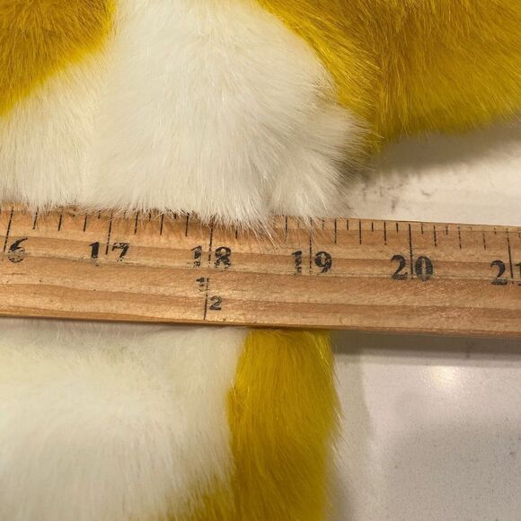 SAM EDELMAN FAUX FUR JACKET YELLOW & IVORY STRIPE SIZE XS - Picture 4 of 5